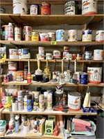 Shelf Contents: Paint, Spray Paint & Paint Brush