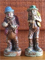 Antique Syroco Wood Hand Carved Folk Art Figurines