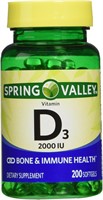 2 PACK Spring Valley Vitamin d3 2000IU 200 CT