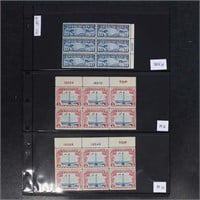 US Stamps Airmail Mint Early Plate Blocks, CV $185