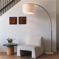 Brightech Mason Arc Floor Lamp - Satin Nickel