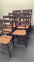7 Cane bottom chairs