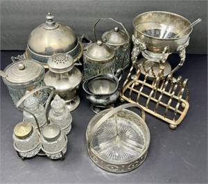 Silverplate Serving Utensils and Bowls