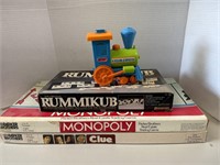 Clue, Monopoly, Rummikub