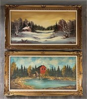 Pair of Signed Framed Original Oil Paintings