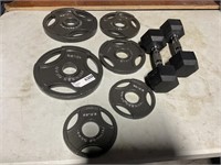 1 LOT ASSORTED WEIGHTS INCLUDING: (2) 10 POUND