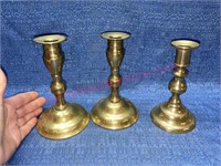 (3) Brass candlesticks