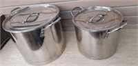 2 Cooking Pots, stainless