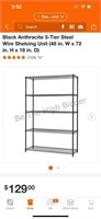 Black shelf unit heavy duty