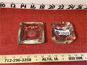 Heavy vintage glass ashtrays- small chips