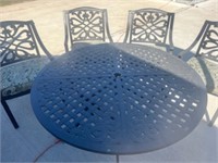 Patio Table & Chairs with Cushion, Metal Set/5