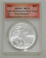 2011 25th Anniversary Silver Eagle First Release