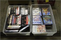 (2) Boxes of VHS Tapes & DVDs