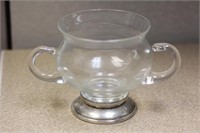 sterling rim and glass sugar container