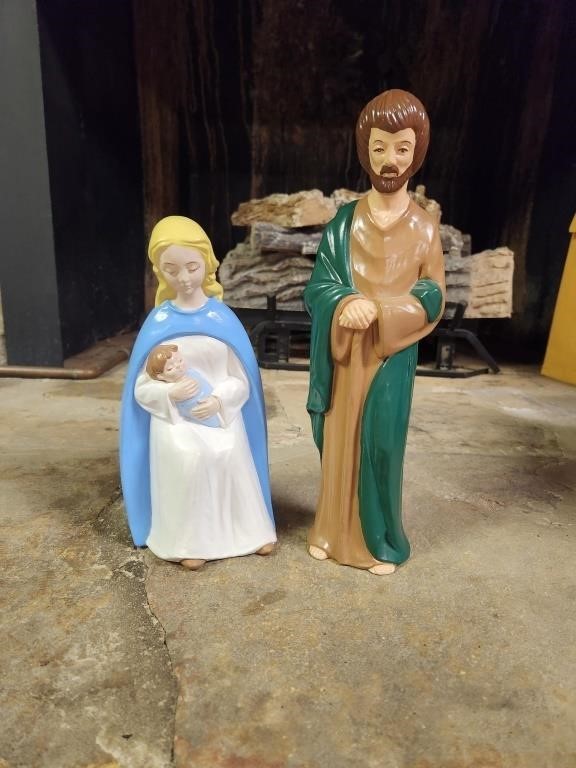 Vintage Ceramic Mary holding Jesus and Joseph