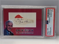 Jack Buck Signed Custom Card PSA Encap.