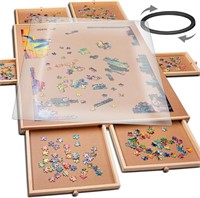 Playvibe Rotating Jigsaw Puzzle Board With Drawers
