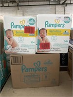 1LOT (3) KIDS PAMPERS & WIPES INCLUDING 2 WIPES
