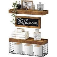 2pc Qeeig Floating Shelves, Brown A12