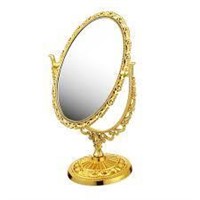 Round Plastic Retro Gold Cosmetic Mirror A12