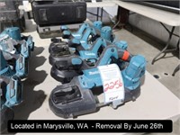 LOT, (4) MAKITA XBP01 CORDLESS PORTABLE BANDSAWS,