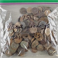 175ct Wheat Pennies 1920s & 1930s