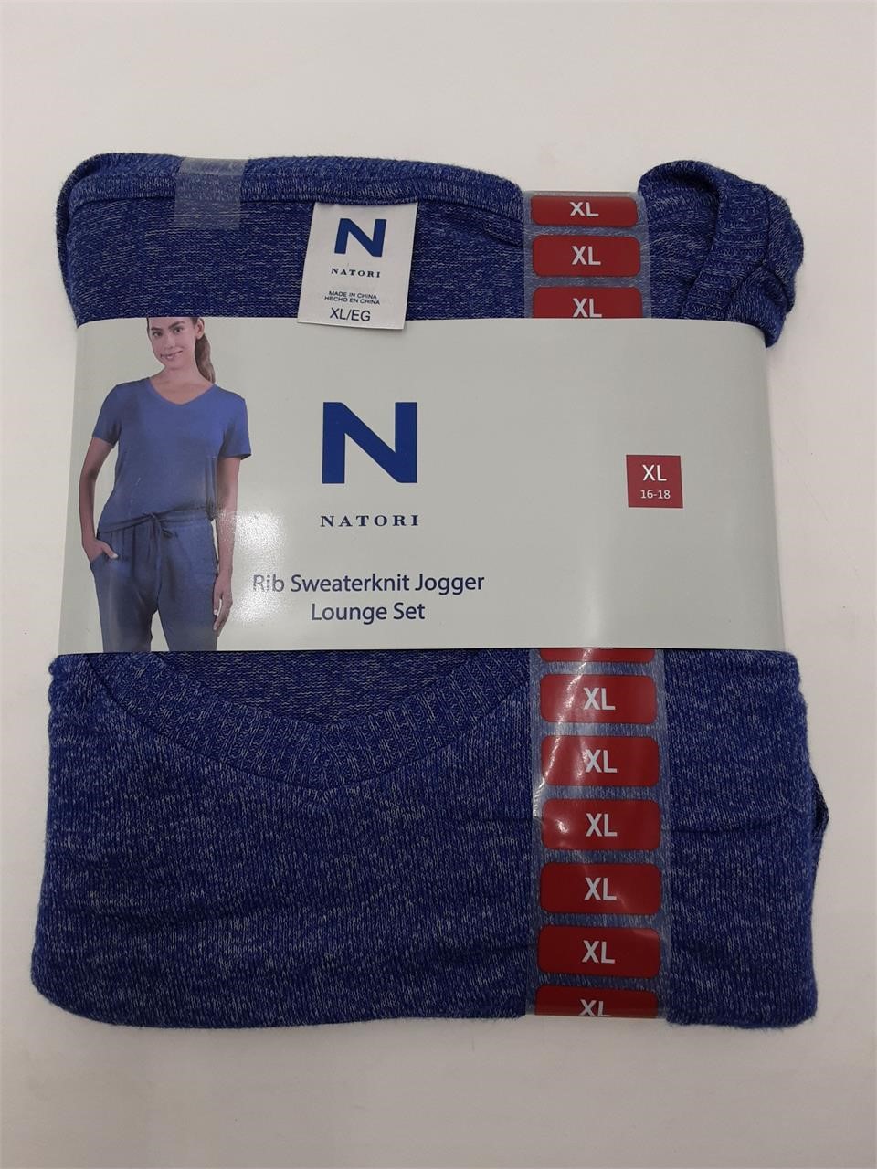Natori Rib Sweaterknit Jogger Set blue XL