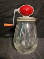 Vintage Glass Kitchen Hand Mixer Dazey Style Churn