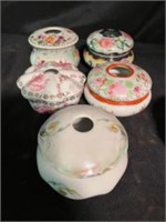 Collection Of 5 Antique Porcelain Hair Receivers H