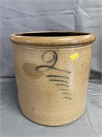 Two Gallon Slip Decorated Storage Crock