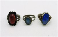 (3) 925 Art Deco Style Rings