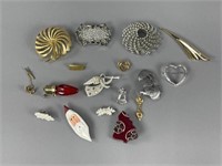 Silver Tone and Gold Tone Brooches and Pins