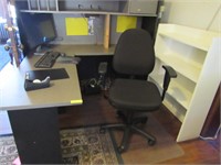 Office Set: Desk, Bookshelf, Rolling Chair, Plasti