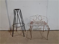 Metal Chair w/Barstool Base