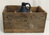 Wood Beverage Box and Large 2 Gallon Jug