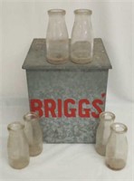 Briggs Dairy Cold Box with 6 Small Milk Jars