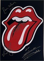 The Rolling Stones band signed mini poster