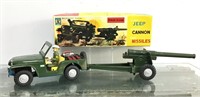 Radio Jeep & Atomic Cannon Japanese tin toy