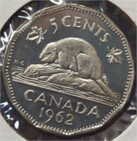 Uncirculated 1962 Canadian nickel