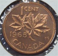 Uncirculated 1965 Canadian penny