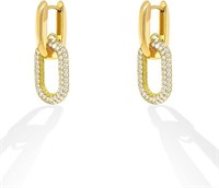 14k Gold-pl 1.12ct White Sapphire O-shape Earrings