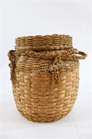 Mid 20th Century, Native Lidded Knitting Basket