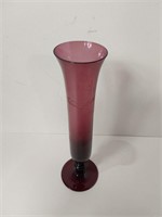 Delicate Etched Handblow Amethyst Vase U16A