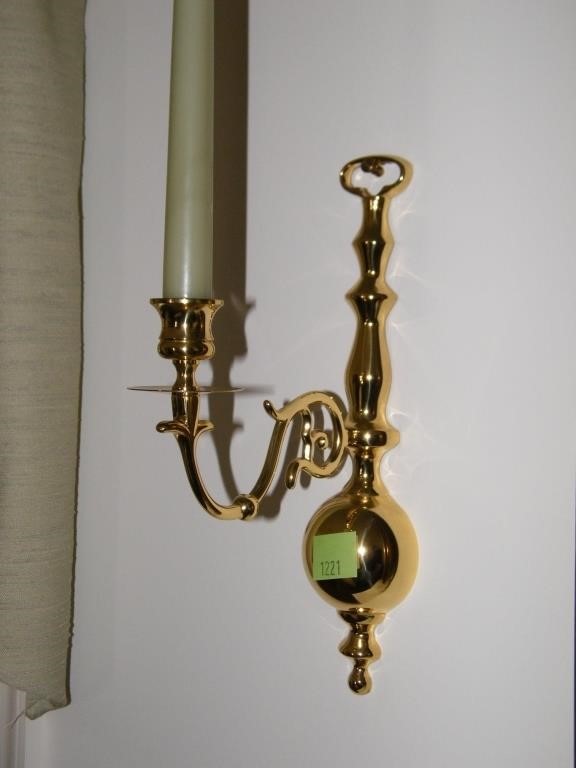 PAIR OF HANDSOME BRASS CANDLE SCONCES