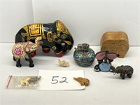 Vintage Elephant Decor;Ceramic;Glass;Wood; & More