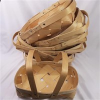 7 double handle wicker baskets