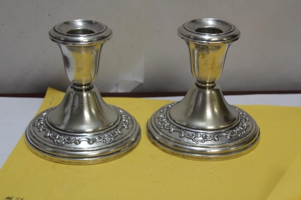 Set of 2 Gorham Sterling Candle Holders