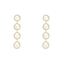 HAN KOU Gold Plated Round Hollow Butterfly Earring