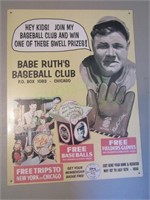 1995 Babe Ruth Baseball Club Metal Sign
