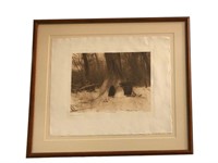 EDWARD CURTIS Photogravure Print "Winter Apsaroke"